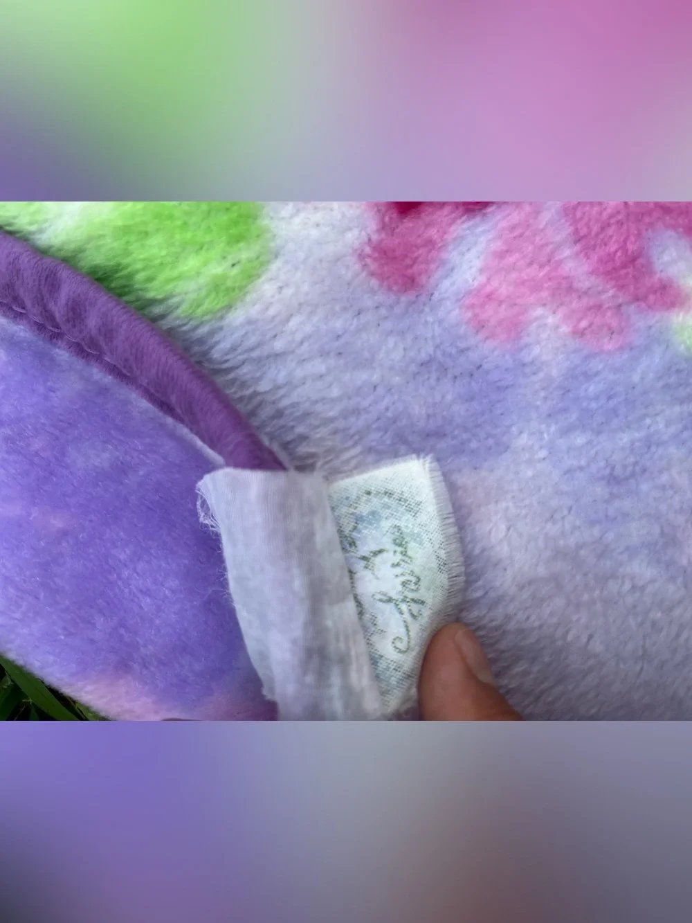 Tinker Bell Floral Plush Throw Blanket - Purple & Green